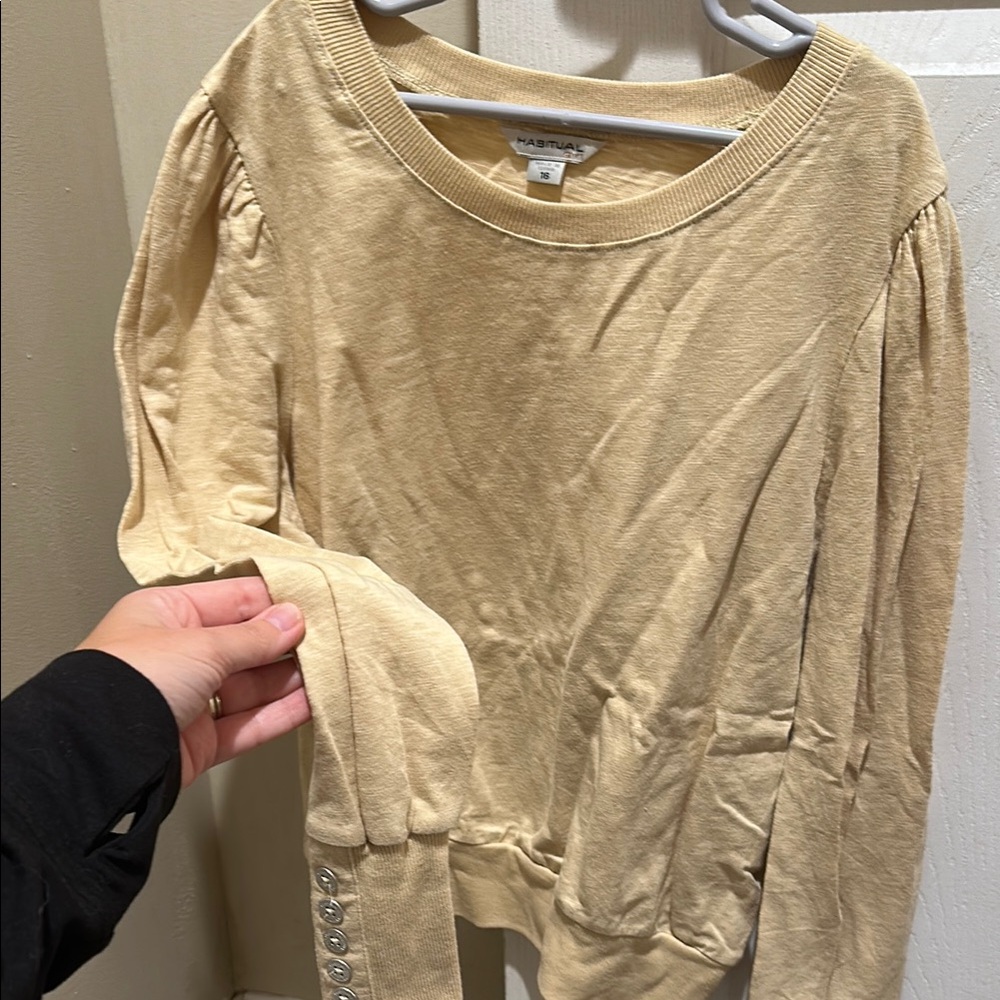 Masala Cream Sweater with Button Detail